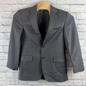 Ermenegildo Zegna Blazer Men 40" Regular Gray Striped Lined Wool Button Up Coat‎